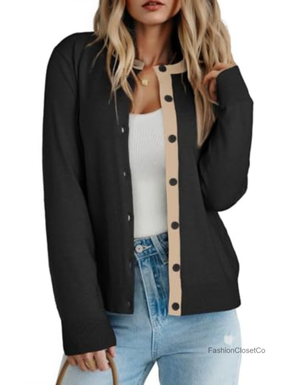 Wool Blend Lightweight Open Front Cardigan Sweater Button Down